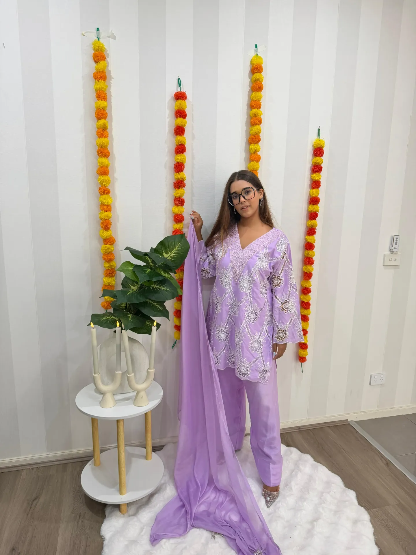 Lavender Minimalistic Farshi Salwaar Suit