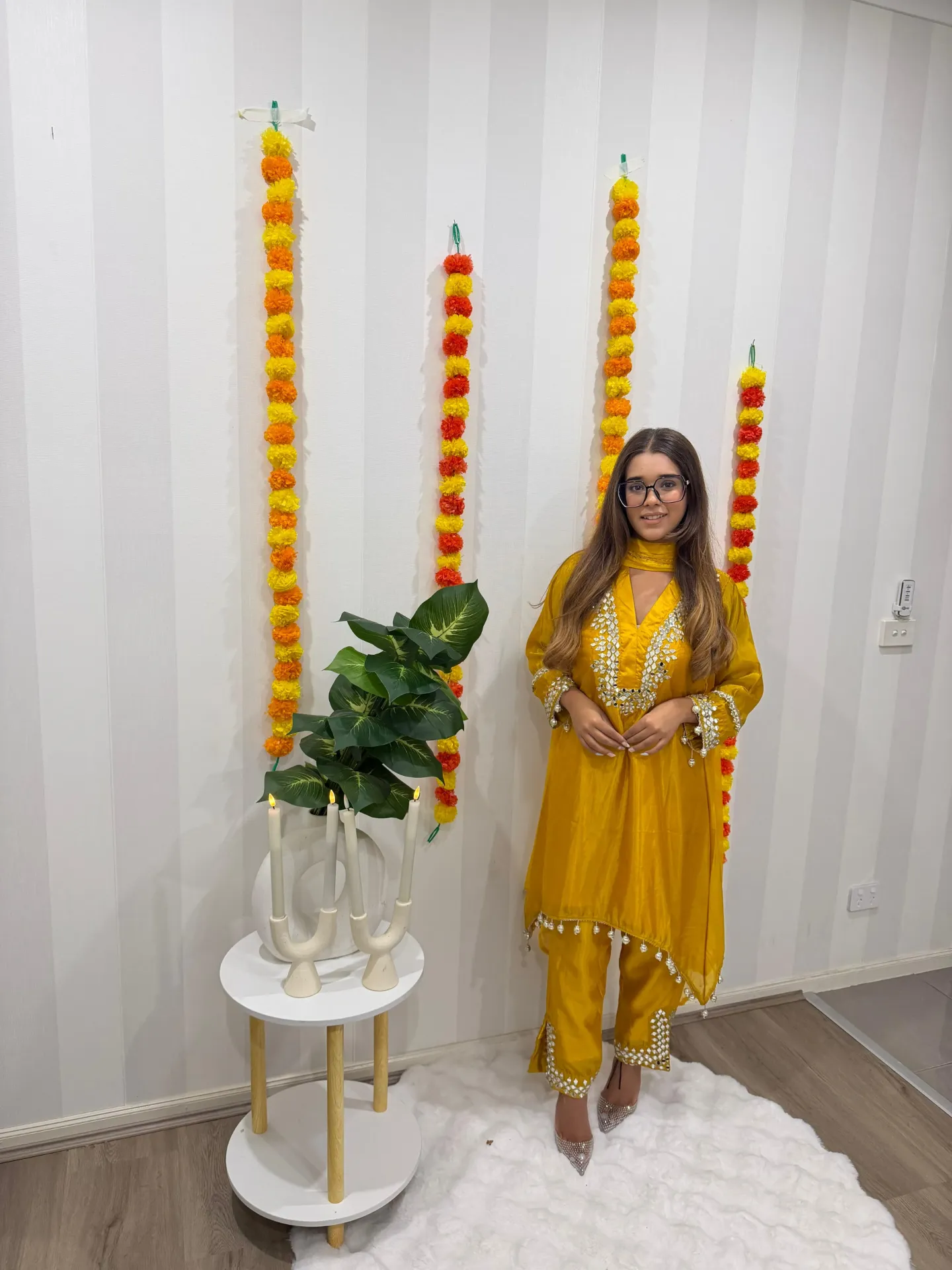 Mustard Yellow Mirror Suit