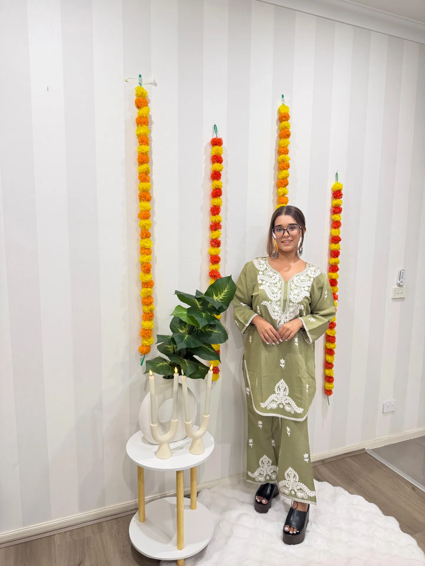 Olive Charm Cotton Co-ord Set