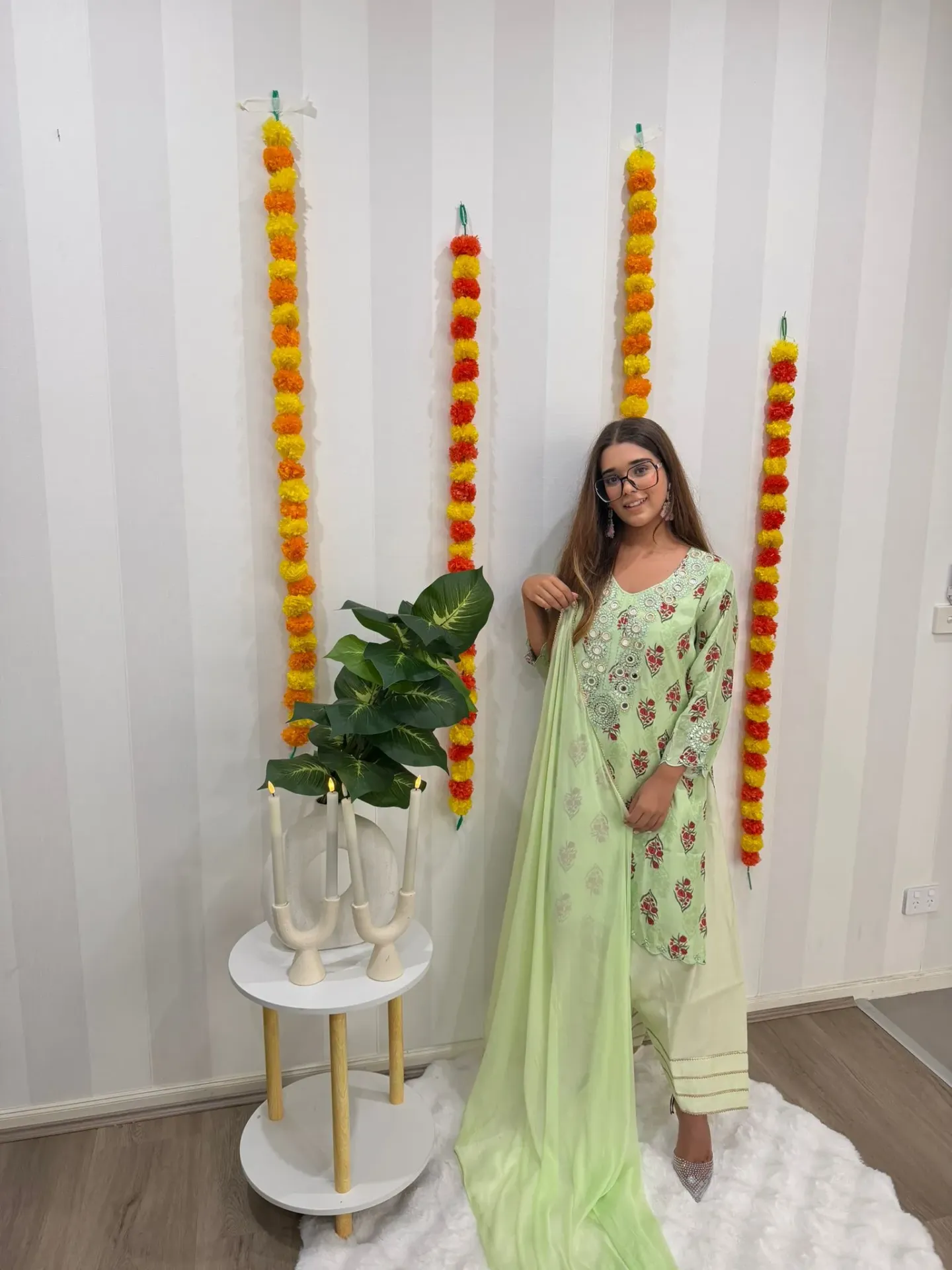 Pistachio Floral Frashi Salwaar Suit