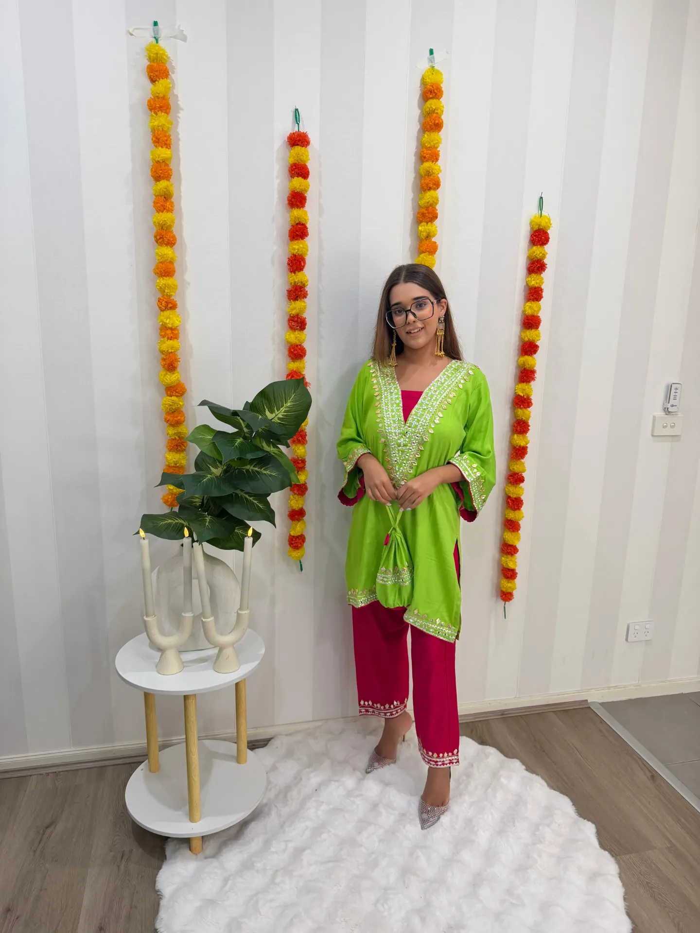 Gotapati work Co-ord Set with Potli